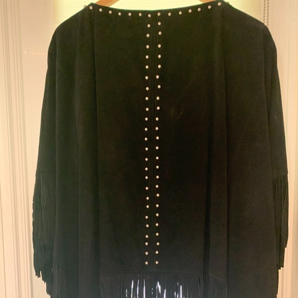Black Suede Michael Kors Poncho - Size S/M - Picture 2 of 3